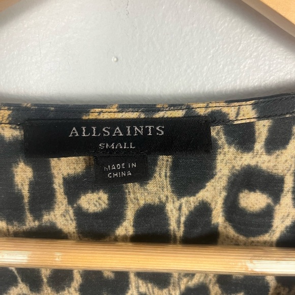 All saints kota leppo animal print dress Small viscose mini - Picture 3 of 7